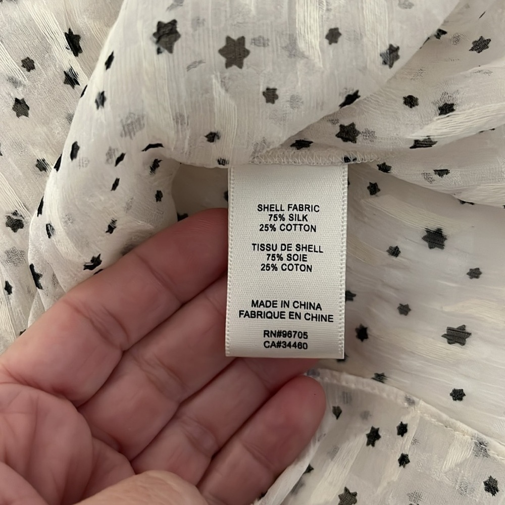Rebecca Taylor Sheer Long Sleeve Cream Top Size 0 - Picture 10 of 11
